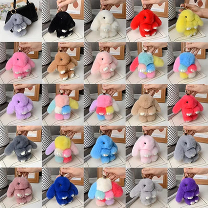 15cm Rabbit Fur Keychain Women Bag Car Key chain Pendant Decoration Jewelry Bags Hangings Accessories Gifts