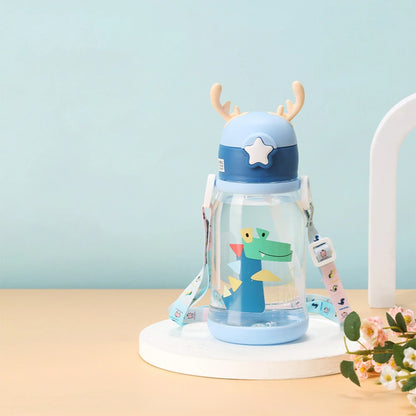 Cartoon Animal Baby Water for Boy Girl Bottle With Straw Girls Kids Large Portable Travel