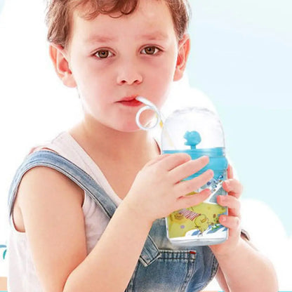 250ml Kids Funny Whale Water Spray Drinking Cup Cartoon Feeding Bottles With Straws Portable Children Cups Drinkware Cup Water