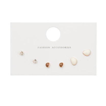 New S925 Silver Needle Stud Earrings Set for Women Girls Simple Cute Exquisite Mini Earrings Jewelry Gift Wholesale Direct Sales