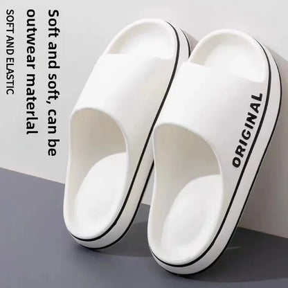 High-end Simple Men's Summer Slippers Eva Outsole Non-slip Indoor Home Bathroom Slippers For Couples Feeling Outer Wear