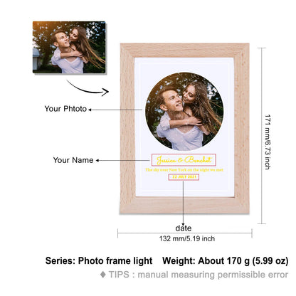 Personalized Lovers Photo Frame Night--Light Custom Photos Acrylic LED Lamp USB Powered Couple Anniversary Valentine's Day Gifts