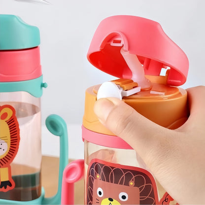 Kids Water Bottle With Straw Kids Girls Portable Travel Bottles Gym Sports Fitness Cup Summer Cold Water Juice Drinking Bottle