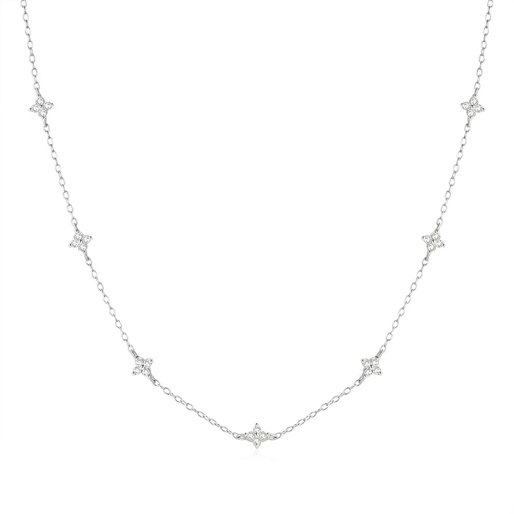CANNER Crystal Zircon 925 Sterling Silver Necklace For Women Pendente  Fine Jewelry Long Chain Wedding Party Accessory Mom Gift