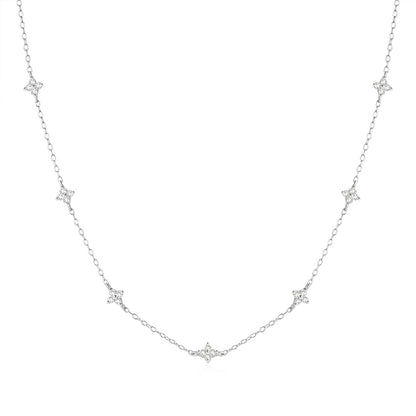 CANNER Crystal Zircon 925 Sterling Silver Necklace For Women Pendente  Fine Jewelry Long Chain Wedding Party Accessory Mom Gift