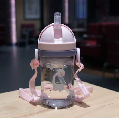 Baby Feeding Drinking Cup Children's Learning Drinking Bottle with Straw Anti-choking and Anti-fall Kettle Baby Travel Bottle
