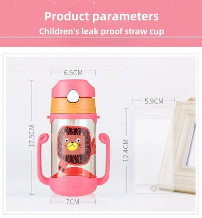Kids Water Bottle With Straw Kids Girls Portable Travel Bottles Gym Sports Fitness Cup Summer Cold Water Juice Drinking Bottle