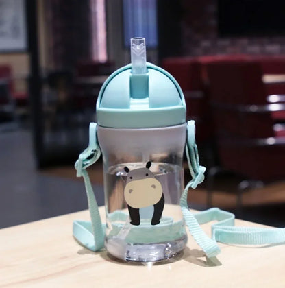 Baby Feeding Drinking Cup Children's Learning Drinking Bottle with Straw Anti-choking and Anti-fall Kettle Baby Travel Bottle