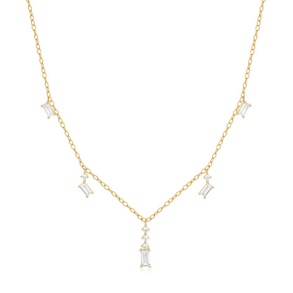 CANNER Crystal Zircon 925 Sterling Silver Necklace For Women Pendente  Fine Jewelry Long Chain Wedding Party Accessory Mom Gift