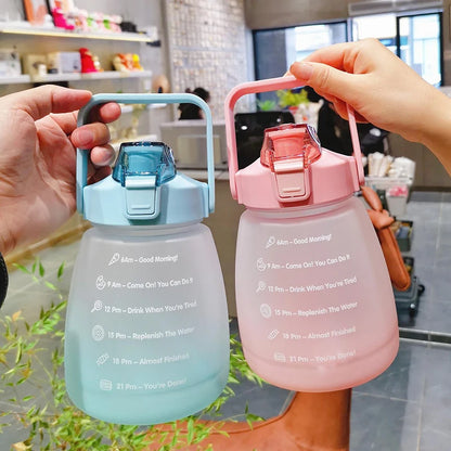 1.3 Liter Water Bottle Large Capacity Drinking Bottle with Straw for Outdoor Travel Sport Fitness Cute Student Bottles Drinkware