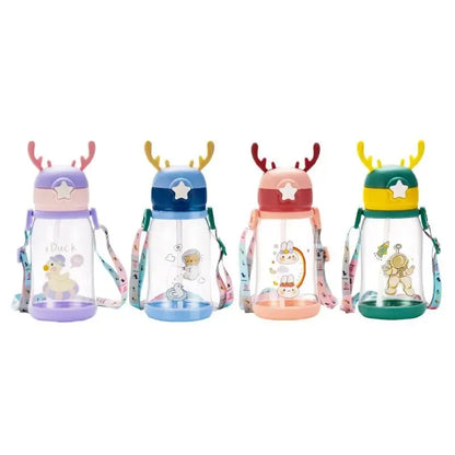 Cartoon Animal Baby Water for Boy Girl Bottle With Straw Girls Kids Large Portable Travel