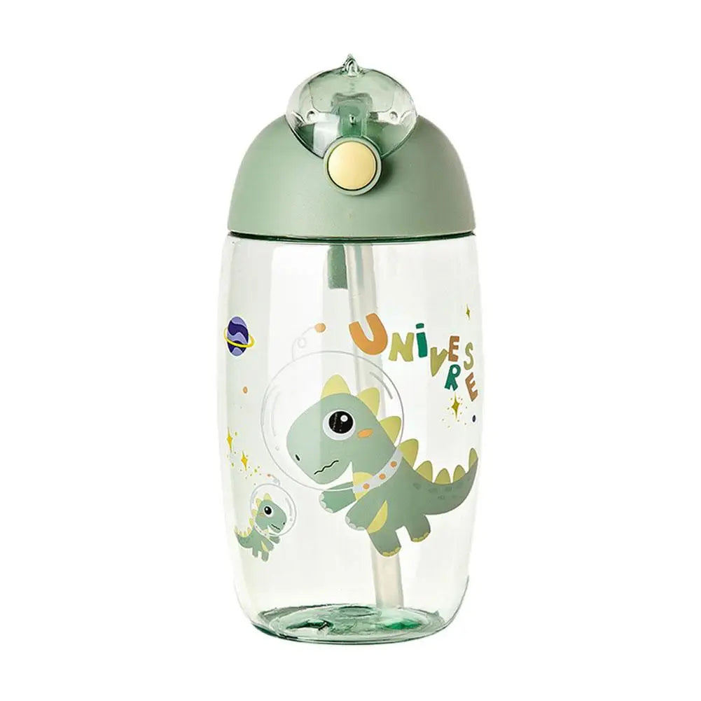 Children's Water Bottle For School Portable Cartoon Dinosaur Sippy Cup Creative Feeding Cup With Straws And Lids Drinkware ﻿
