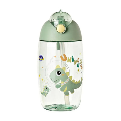 Children's Water Bottle For School Portable Cartoon Dinosaur Sippy Cup Creative Feeding Cup With Straws And Lids Drinkware ﻿