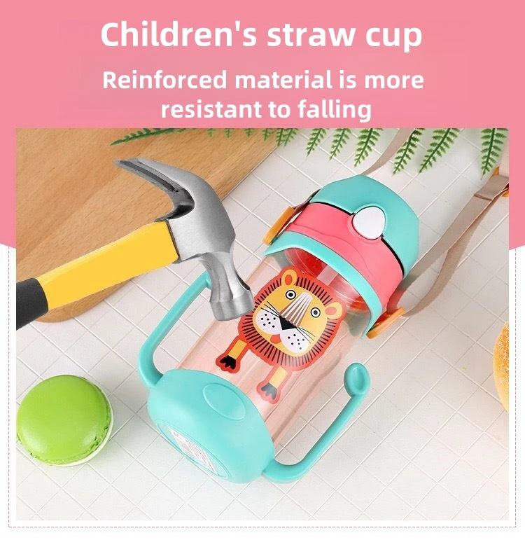 Kids Water Bottle With Straw Kids Girls Portable Travel Bottles Gym Sports Fitness Cup Summer Cold Water Juice Drinking Bottle
