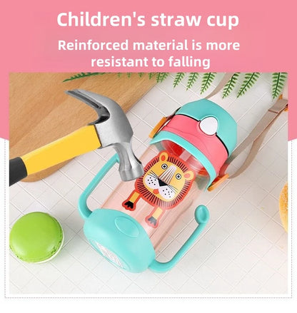 Kids Water Bottle With Straw Kids Girls Portable Travel Bottles Gym Sports Fitness Cup Summer Cold Water Juice Drinking Bottle