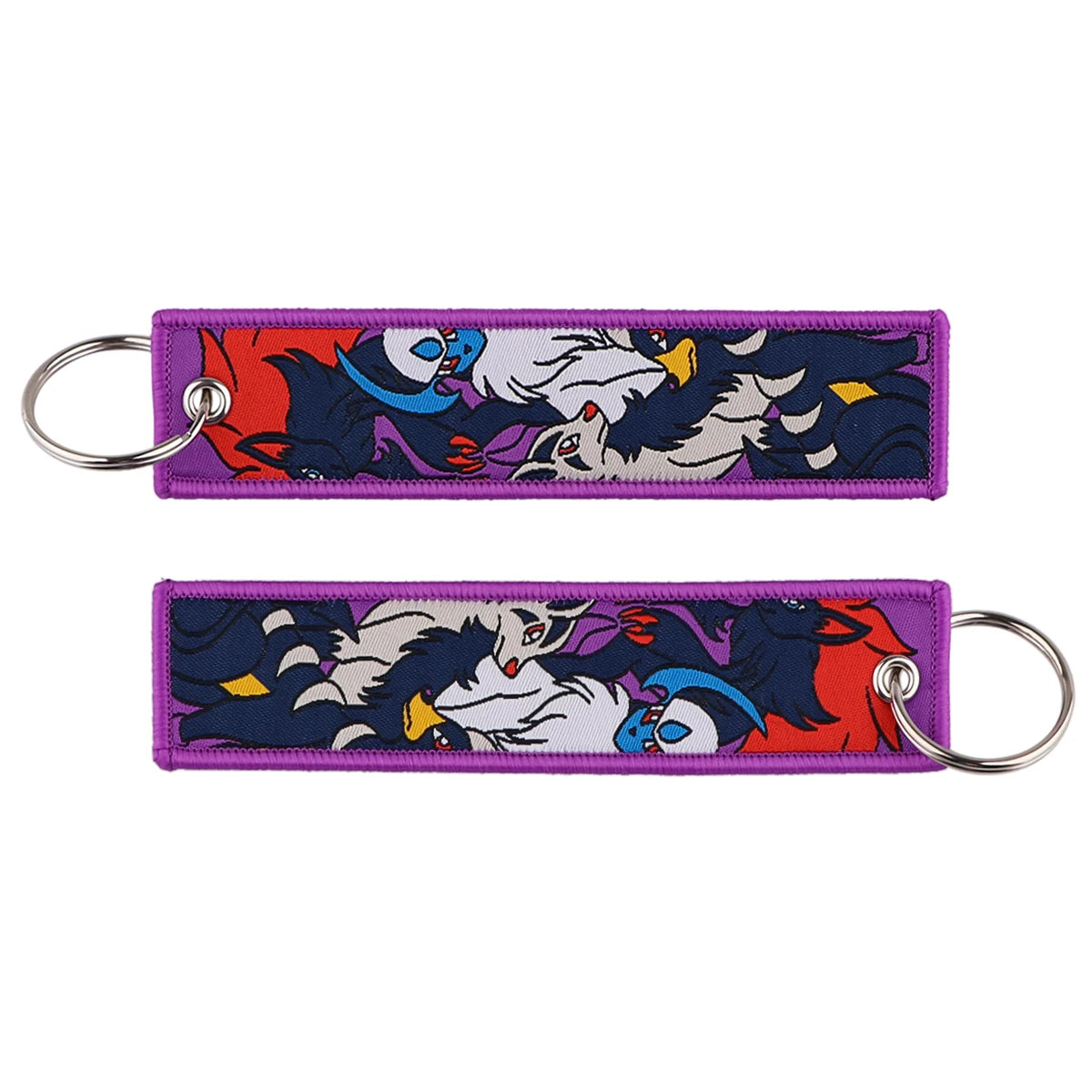 Japanese Hot Anime Characters Embroidered Key Cool Cartoon KeyTag Keychain for Motorcycles Keyring Jewelry Accessories Gifts 1pc