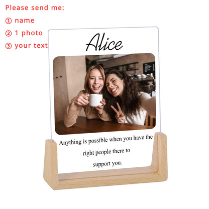 Custom Best Friend Photo Frame Personalized Print Friendship Gifts for Sister Bestie Bedroom Decor Valentines Day Birthday Gift