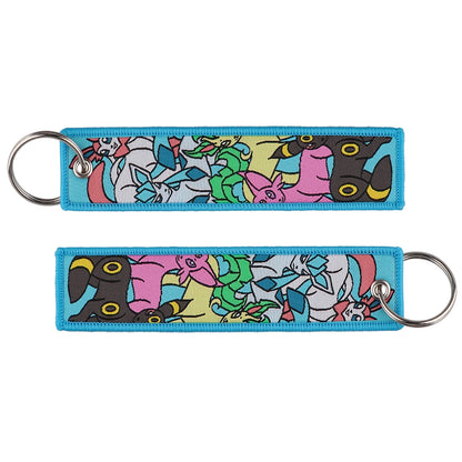 Japanese Hot Anime Characters Embroidered Key Cool Cartoon KeyTag Keychain for Motorcycles Keyring Jewelry Accessories Gifts 1pc