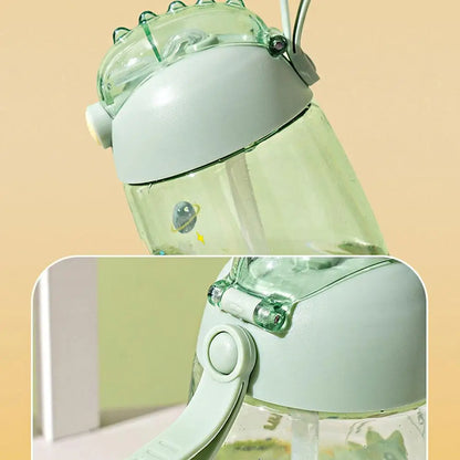 500ML Children's Water Bottle For School Portable Cartoon Dinosaur Sippy Cup Creative Feeding Cup With Straws And Lids Drin
