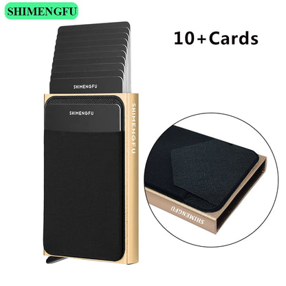 Pop Up RFID ID Card Holder Male Wallet Mini Package Aluminum Metal Protective Gear Storage Bag Smart Quick Release Women Purse