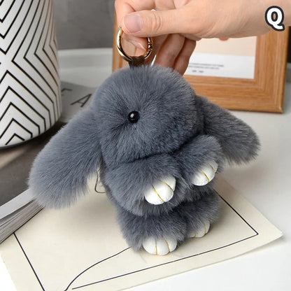 15cm Rabbit Fur Keychain Women Bag Car Key chain Pendant Decoration Jewelry Bags Hangings Accessories Gifts