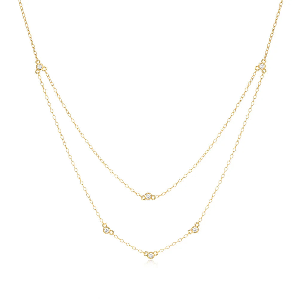 CANNER Crystal Zircon 925 Sterling Silver Necklace For Women Pendente  Fine Jewelry Long Chain Wedding Party Accessory Mom Gift