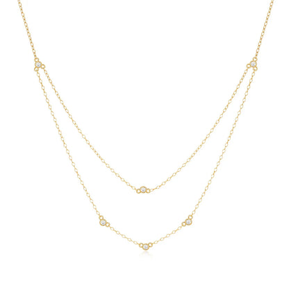 CANNER Crystal Zircon 925 Sterling Silver Necklace For Women Pendente  Fine Jewelry Long Chain Wedding Party Accessory Mom Gift