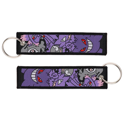 Japanese Hot Anime Characters Embroidered Key Cool Cartoon KeyTag Keychain for Motorcycles Keyring Jewelry Accessories Gifts 1pc