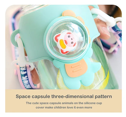 600ML Kawaii Summer Children's Water Cup High-value Fall-proof Straw Cup Boys and Cirls Go to School Baby Kettle