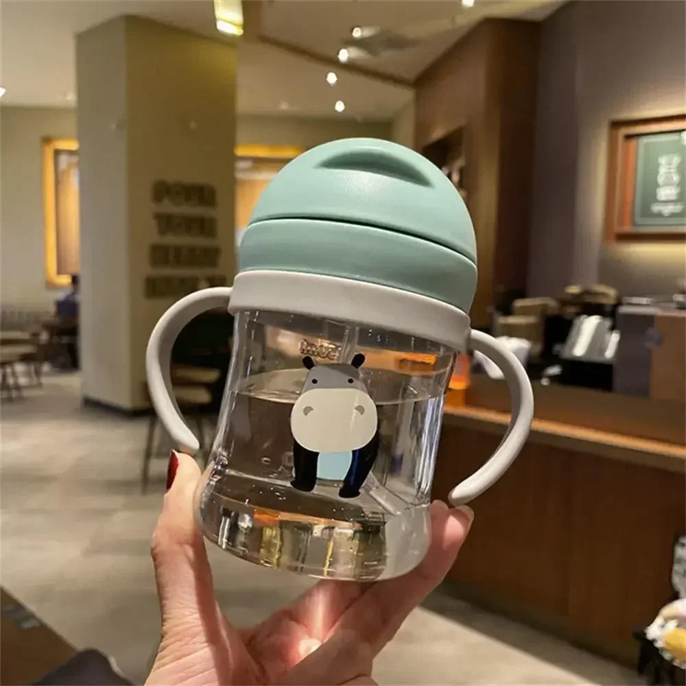 Baby Feeding Drinking Cup Children's Learning Drinking Bottle with Straw Anti-choking and Anti-fall Kettle Baby Travel Bottle