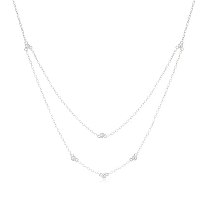 CANNER Crystal Zircon 925 Sterling Silver Necklace For Women Pendente  Fine Jewelry Long Chain Wedding Party Accessory Mom Gift
