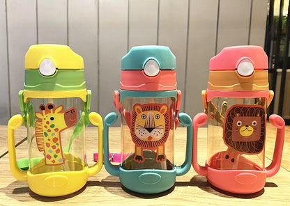 Kids Water Bottle With Straw Kids Girls Portable Travel Bottles Gym Sports Fitness Cup Summer Cold Water Juice Drinking Bottle