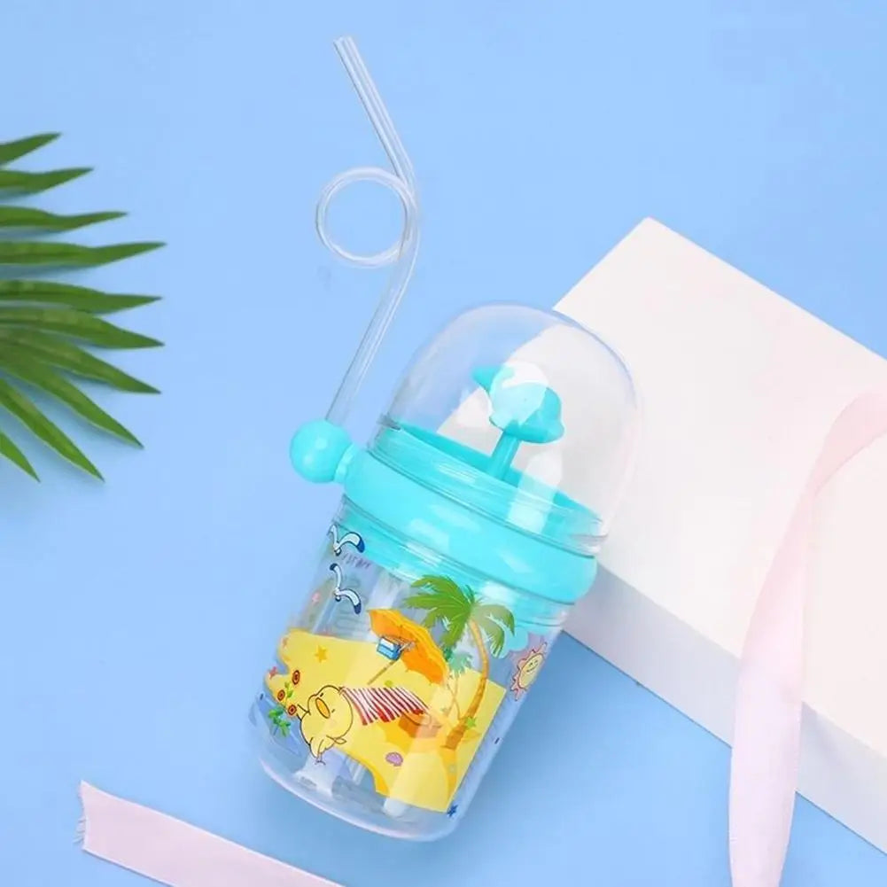 250ml Kids Funny Whale Water Spray Drinking Cup Cartoon Feeding Bottles With Straws Portable Children Cups Drinkware Cup Water