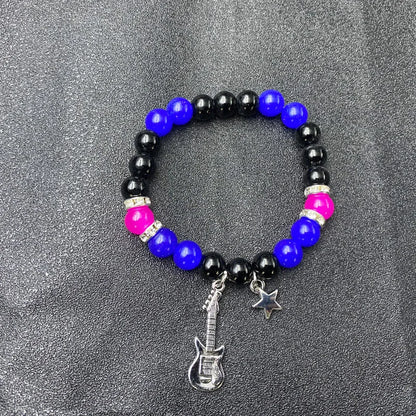 Handmade Hippie Design Brown Leather Bracelet Women Metal Star Note Charms Wood Button Beads Wrap Unisex Adjustable Bracelet