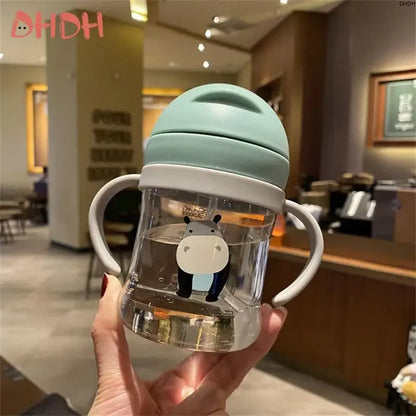 Baby Feeding Drinking Cup Children's Learning Drinking Bottle with Straw Anti-choking and Anti-fall Kettle Baby Travel Bottle