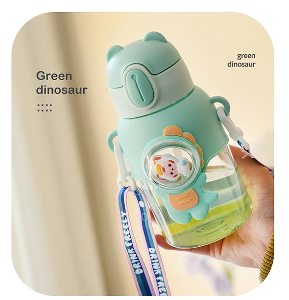 600ML Kawaii Summer Children's Water Cup High-value Fall-proof Straw Cup Boys and Cirls Go to School Baby Kettle