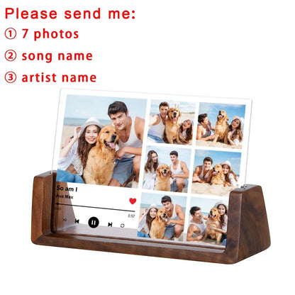 Custom Song Acrylic Photo Frame Wedding Anniversary Gift for Couple Him Her Personalized Music Code Picture Frame Home Decor