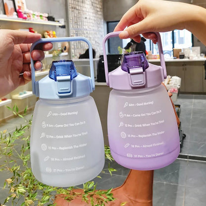 1.3 Liter Water Bottle Large Capacity Drinking Bottle with Straw for Outdoor Travel Sport Fitness Cute Student Bottles Drinkware