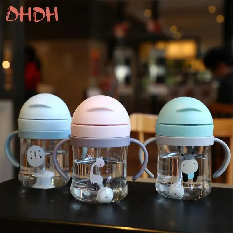 Baby Feeding Drinking Cup Children's Learning Drinking Bottle with Straw Anti-choking and Anti-fall Kettle Baby Travel Bottle