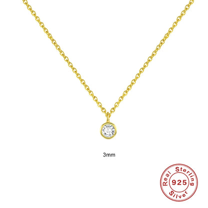CANNER Crystal Zircon 925 Sterling Silver Necklace For Women Pendente  Fine Jewelry Long Chain Wedding Party Accessory Mom Gift