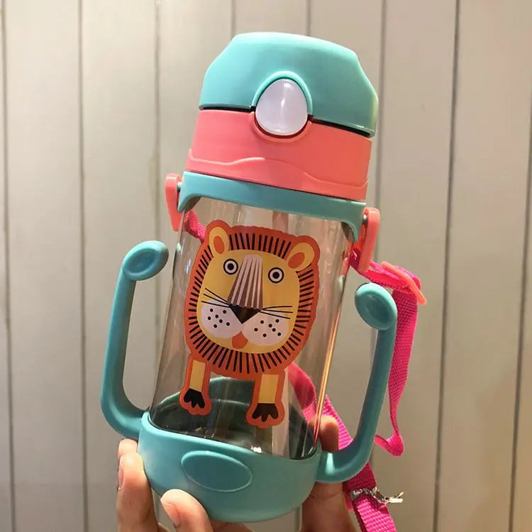 Kids Water Bottle With Straw Kids Girls Portable Travel Bottles Gym Sports Fitness Cup Summer Cold Water Juice Drinking Bottle