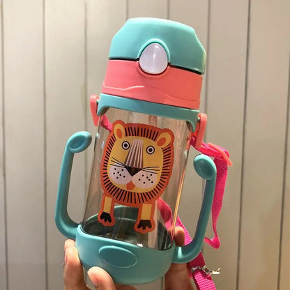 Kids Water Bottle With Straw Kids Girls Portable Travel Bottles Gym Sports Fitness Cup Summer Cold Water Juice Drinking Bottle
