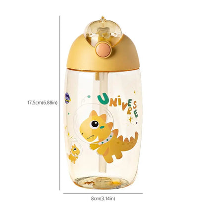 Children's Water Bottle For School Portable Cartoon Dinosaur Sippy Cup Creative Feeding Cup With Straws And Lids Drinkware ﻿