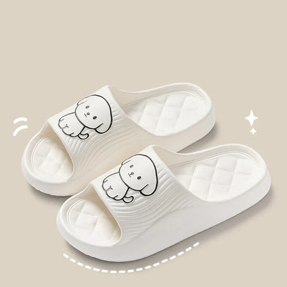 Cartoon Puppy Summer Couple Non-slip Soft Slides Lithe Comfort Sandals Men Women Casual Slippers Ladies' Home Flip Flops