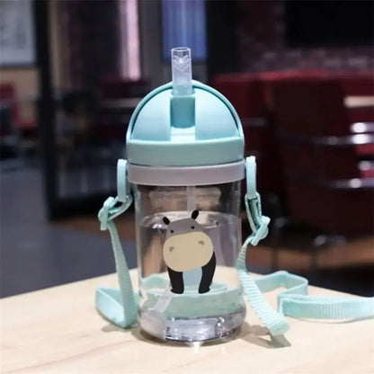 Baby Feeding Drinking Cup Children's Learning Drinking Bottle with Straw Anti-choking and Anti-fall Kettle Baby Travel Bottle