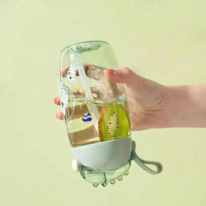 Children's Water Bottle For School Portable Cartoon Dinosaur Sippy Cup Creative Feeding Cup With Straws And Lids Drinkware ﻿