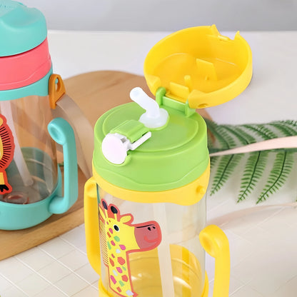 Kids Water Bottle With Straw Kids Girls Portable Travel Bottles Gym Sports Fitness Cup Summer Cold Water Juice Drinking Bottle