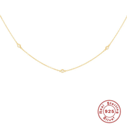 CANNER Crystal Zircon 925 Sterling Silver Necklace For Women Pendente  Fine Jewelry Long Chain Wedding Party Accessory Mom Gift
