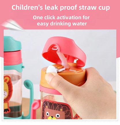 Kids Water Bottle With Straw Kids Girls Portable Travel Bottles Gym Sports Fitness Cup Summer Cold Water Juice Drinking Bottle