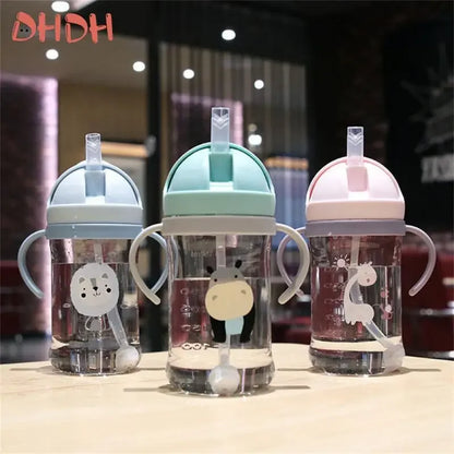 Baby Feeding Drinking Cup Children's Learning Drinking Bottle with Straw Anti-choking and Anti-fall Kettle Baby Travel Bottle